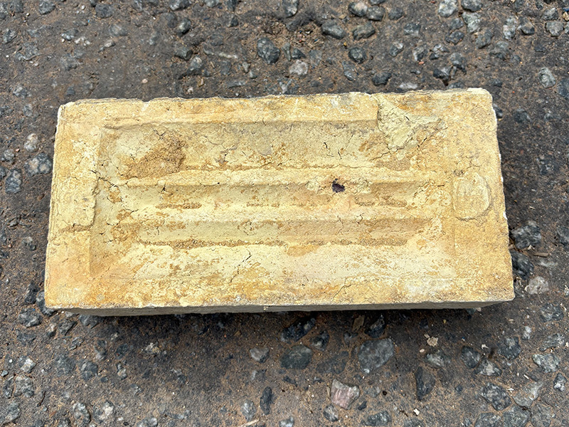 Original glazed Gault bricks with pale yellow buff colour and glazed finish