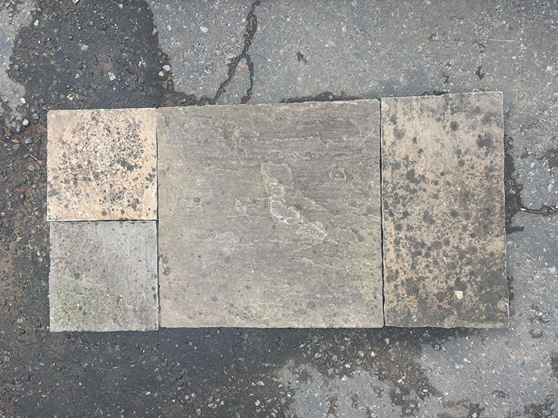 Indian sandstone paving slabs with natural color variations